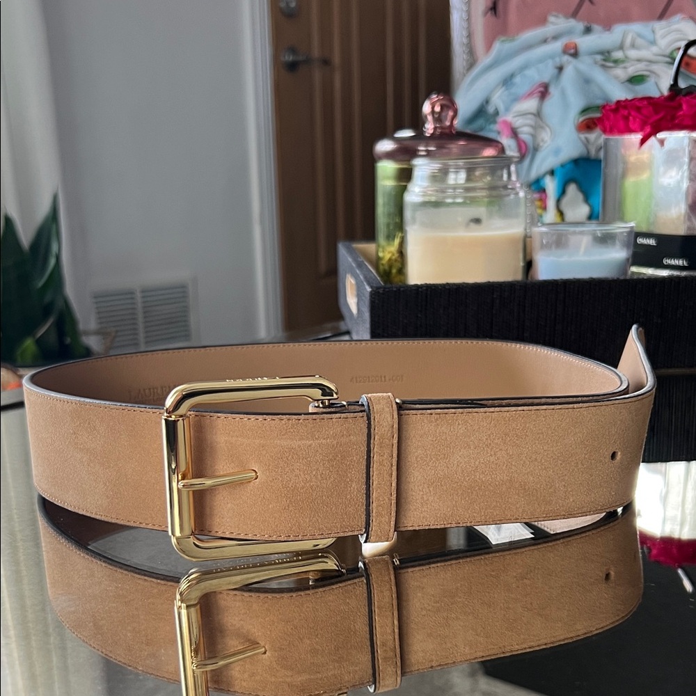 Ralph Lauren Tan Leather Logo Belt size L